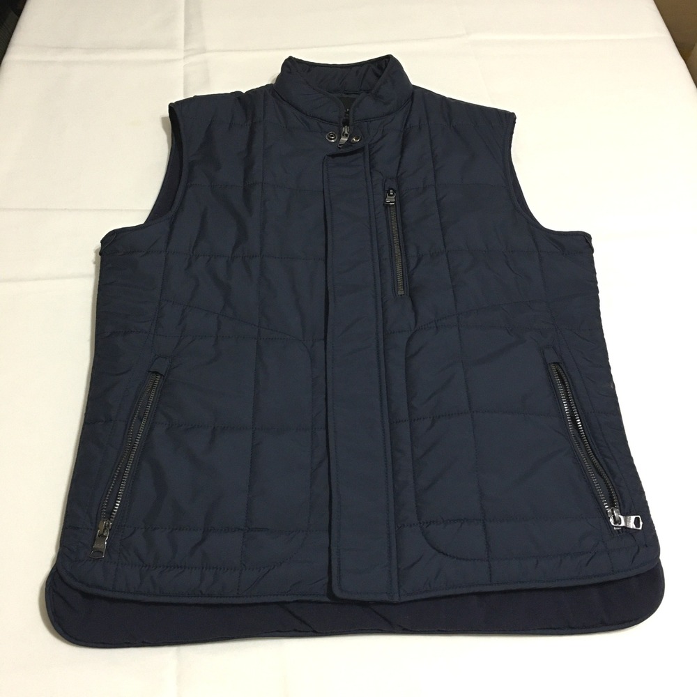 Banana Republic Puffer Vest Men Small Navy Blue Quilted Modular System